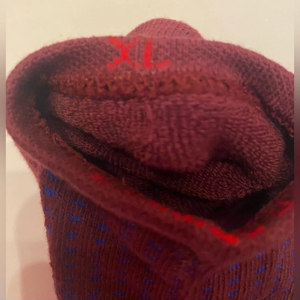 Bombas‎ 2 Pairs Men's Honeycomb Burgundy Hex-Tec Socks Size XL 13.5-16